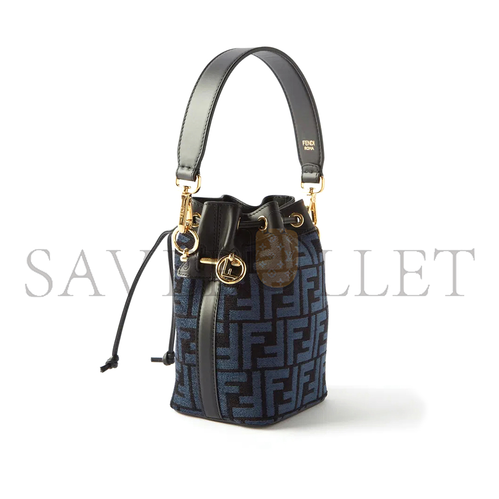 F**di mon tresor mini logo-tapestry bucket bag (18*12*10cm)